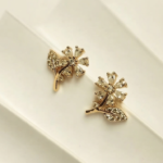 Golden Crystal Blossom Stud Earrings