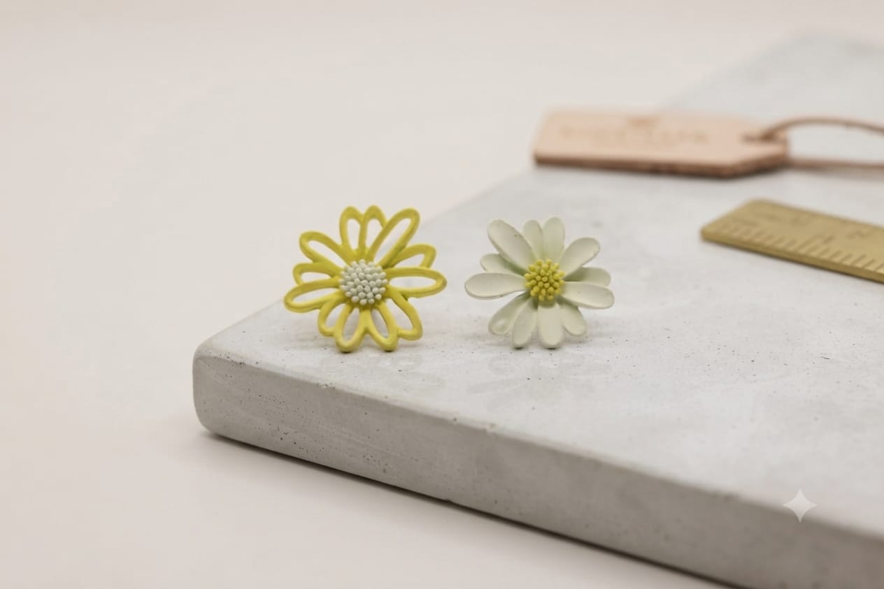 Daisy Bloom Floral Stud Earrings