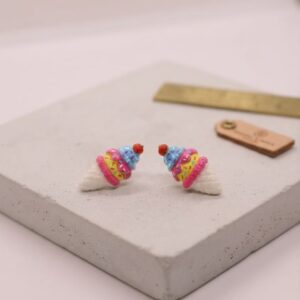 Sweet Sprinkle Ice Cream Stud Earrings