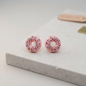 Sweet Sprinkle Donut Stud Earrings