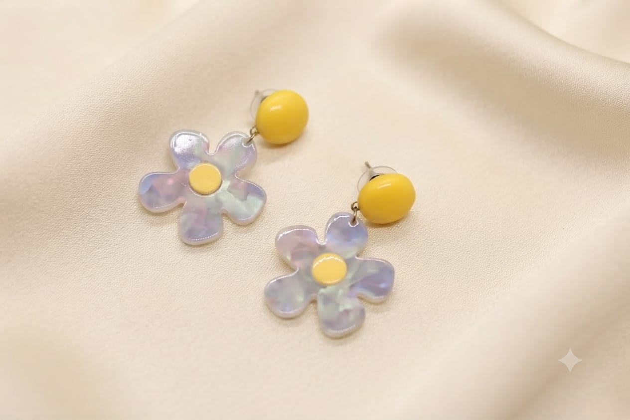 Sunflower Bloom Drop Earrings